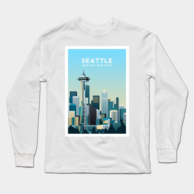 Seattle, Washington USA Long Sleeve T-Shirt by typelab